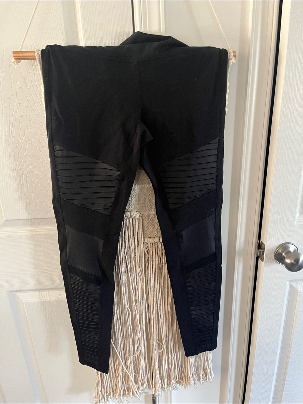 Alo Black Moto Panel Leggings